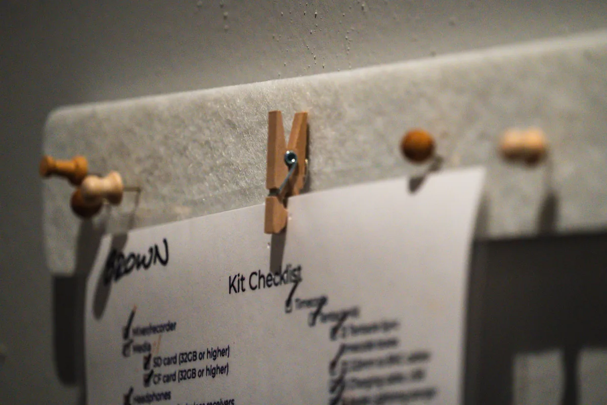 Booking checklist