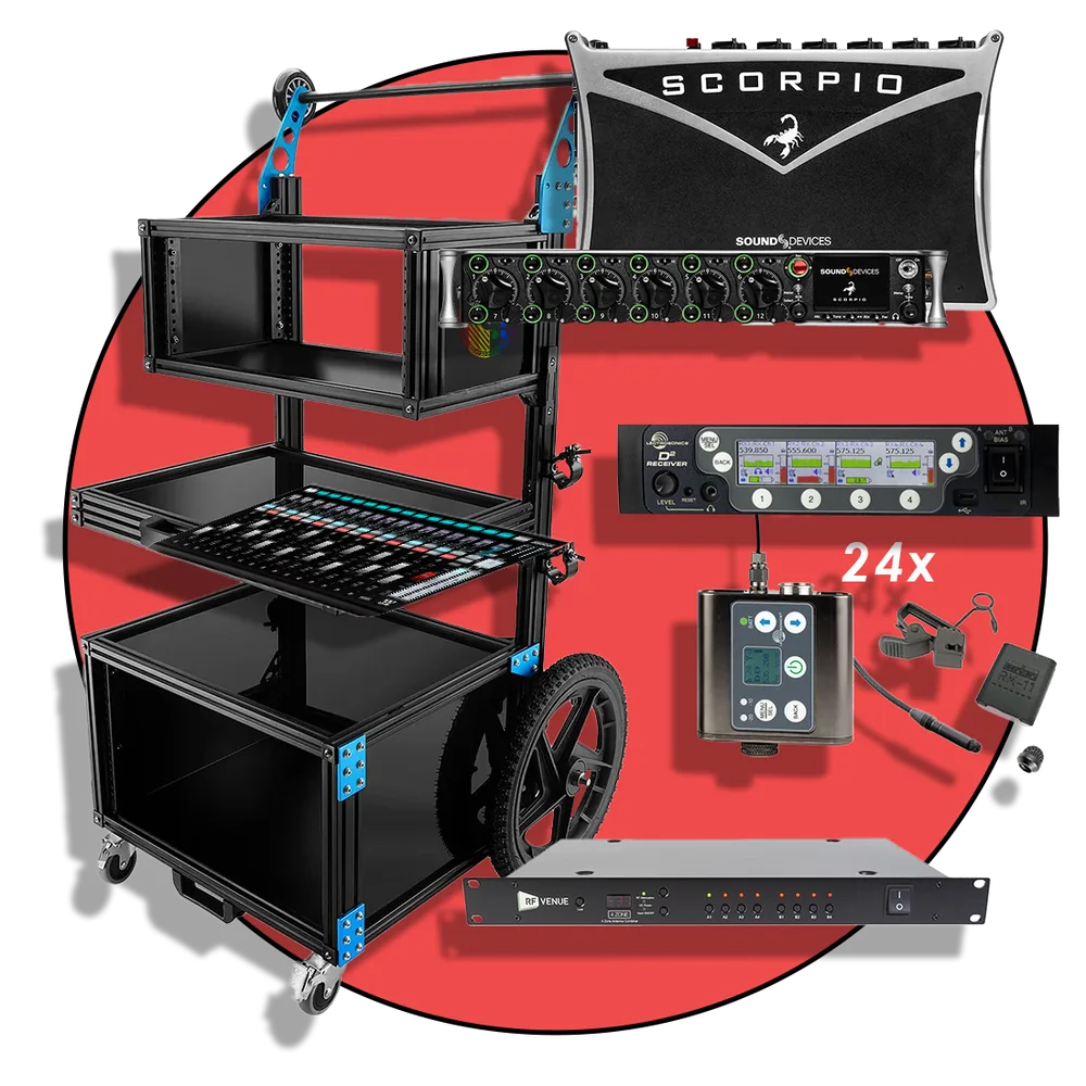 24-Channel Sound Devices and Lectrosonics Audio Cart